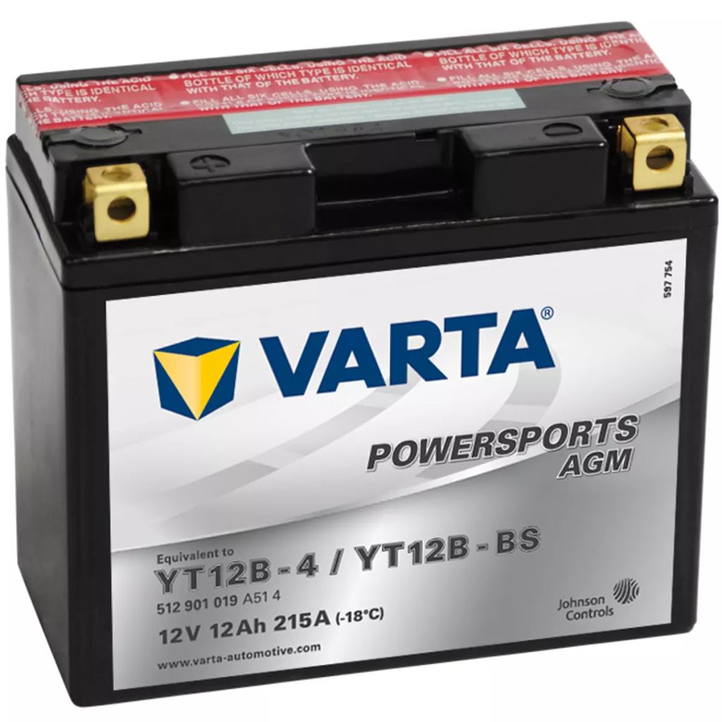 Varta Bateria Moto Powersports AGM YT12B-4/YT12B-BS