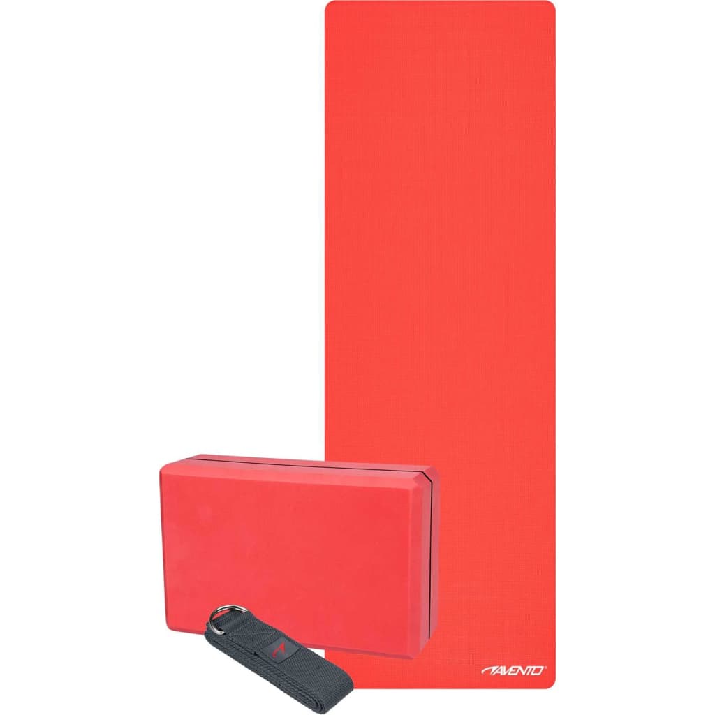 Avento Conjunto De Ioga 3 Pcs Lotus Vermelho 41WZ-ROG-Uni