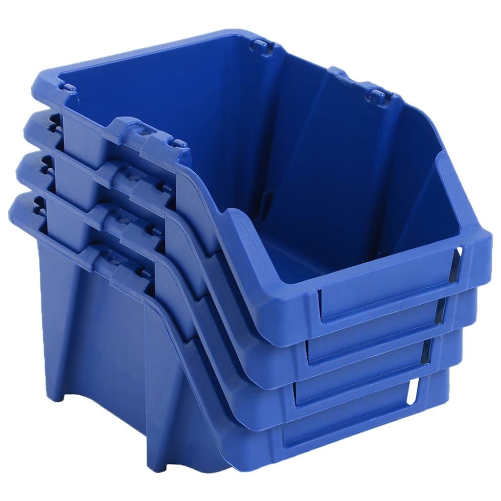 vidaXL Caixas de arrumação empilháveis 250 pcs 103x165x76 mm azul