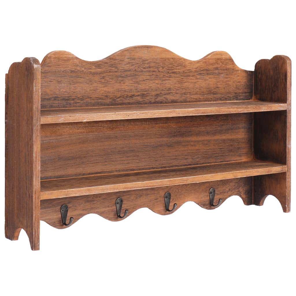 vidaXL Cabide de parede 50x10x30 cm madeira castanho