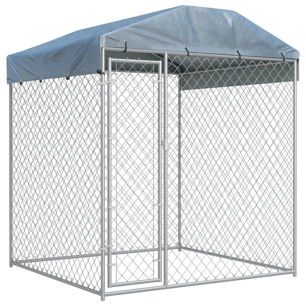 vidaXL Canil de exterior com toldo 193x193x225 cm