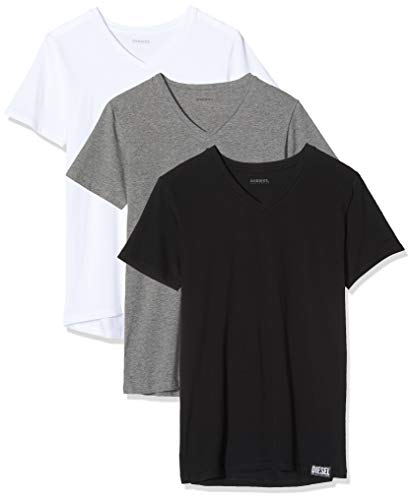 Diesel UMTEE-MICHAEL3PACK, Camiseta para Hombre, Multicolor (Dark Grey Mélange/Black/Bright White E3843/0qazy), S, Pack de 3