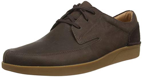 Clarks Oakland Craft, Zapatos de Cordones Derby Hombre, Marrón (Dark Brown Nub Dark Brown Nub), 41 EU