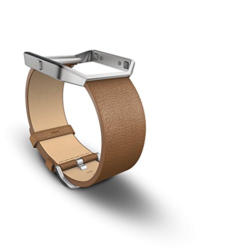 Fitbit Blaze - Correa de Cuero y Marco de Metal, Color Camel, Talla S