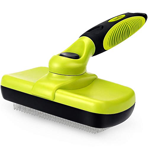 Pecute Cepillo Perros y Gatos Peine para Mascotas Quitar y Remover el Pelo Muerto Carda con Púas Flexible de Acero Inoxidable para Desenredar y Peinar a Mascotas, Reduce 95% de Pelo Suelto Cómodo
