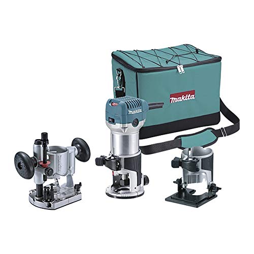 Makita RT0700CX2 Fresadora Multifunción con Varias Bases, 710 W, 240 V, Azul, 0