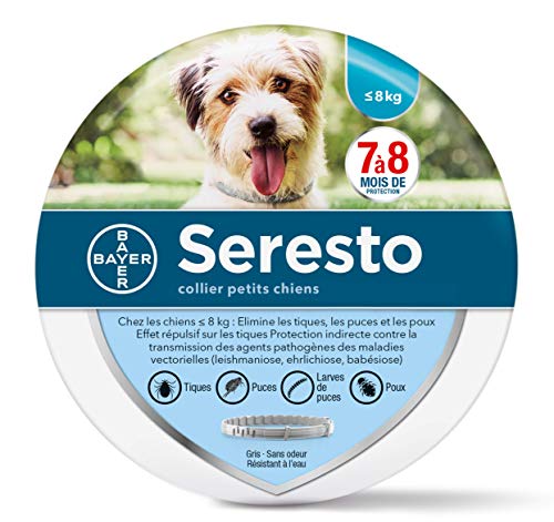 SERESTO Chien – Collier Anti-Puces et Anti-Tiques pour Petits Chiens - Moins de 8KG