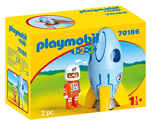 Playmobil 1.2.3. - Astronauta com Foguetão - 70186